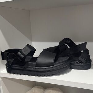 Dr. Martens Black Leather Platform Sandals